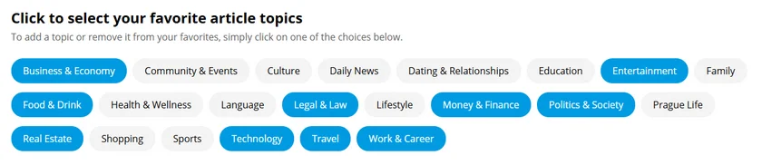 Article preferences